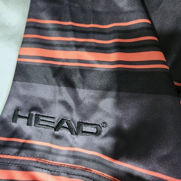 Head Golf Polo Shirt Men's Size XL Black with Striped Sleeves 3 Button Collared - Picture 7 of 12